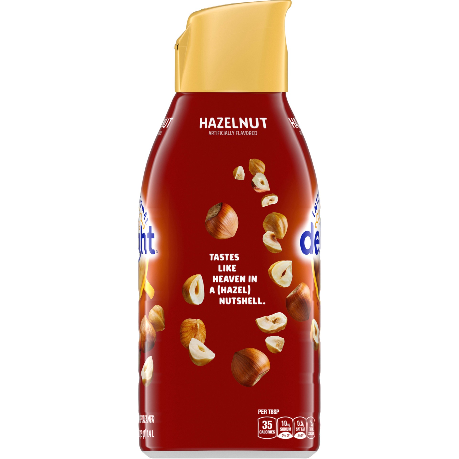 slide 4 of 5, International Delight Coffee Creamer, Hazelnut, Refrigerated Flavored Creamer, 48 FL OZ Bottle, 48 fl oz