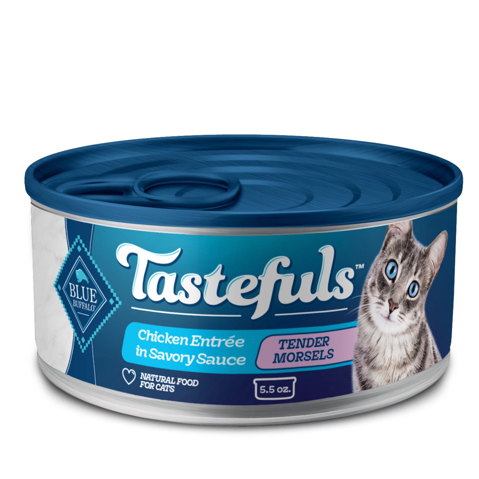 slide 1 of 2, Blue Buffalo Blue Tastefuls Adult Tender Morsels Chicken Entree in Savory Sauce Cat Food 5.5 oz, 5.5 oz