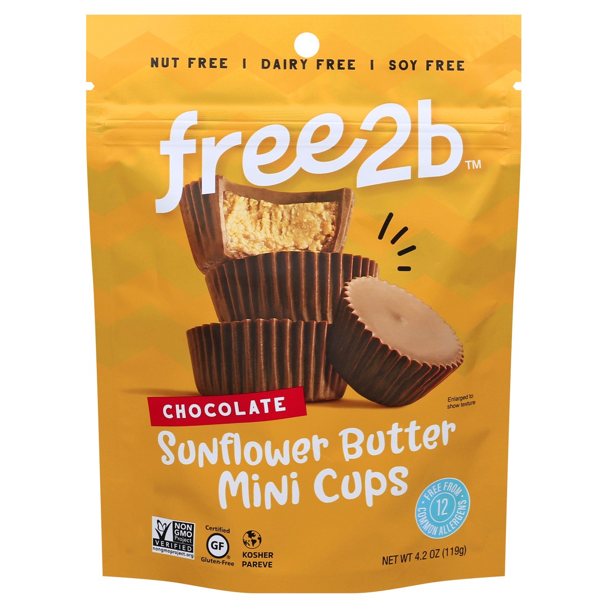 slide 12 of 13, free2b Chocolate Sunflower Butter Mini Cups 4.2 oz, 4.2 oz