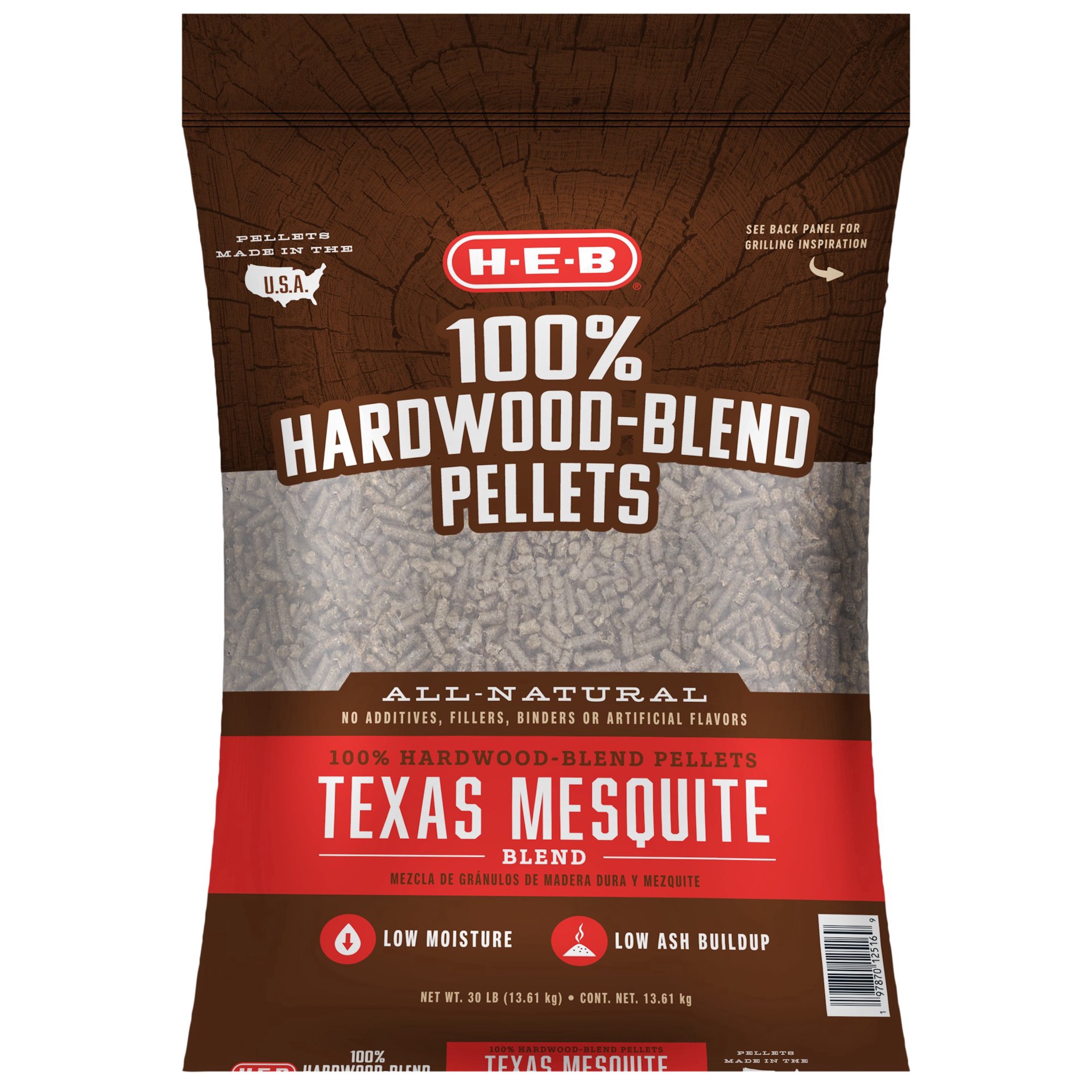 slide 1 of 1, H-E-B 100% Hardwood-Blend Pellets - Texas Mesquite, 30 lb