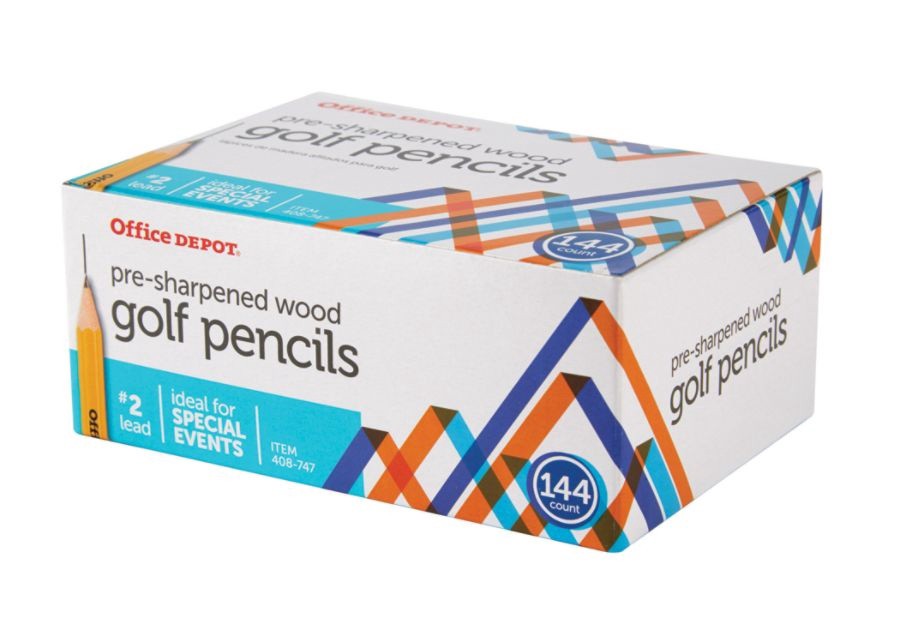 slide 2 of 4, Office Depot Brand Pre-Sharpened Golf Pencils, Medium Point, Yellow, Pack Of 144, 144 ct