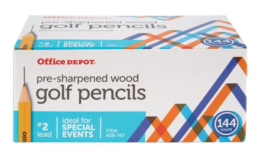 slide 4 of 4, Office Depot Brand Pre-Sharpened Golf Pencils, Medium Point, Yellow, Pack Of 144, 144 ct