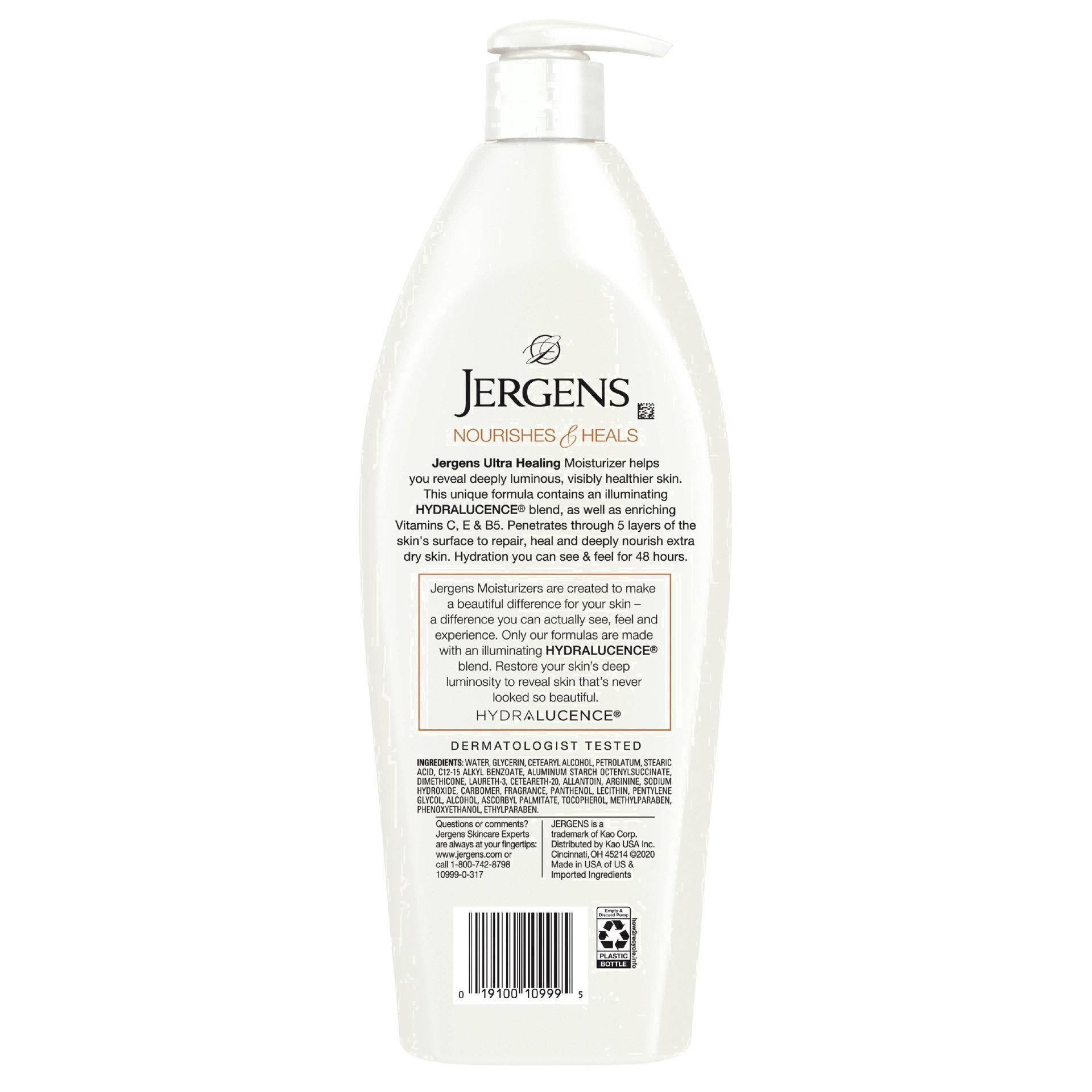 slide 26 of 67, Jergens Hand and Body Lotion, Dry Skin Moisturizer with Vitamins C,E, and B5, 21 fl oz