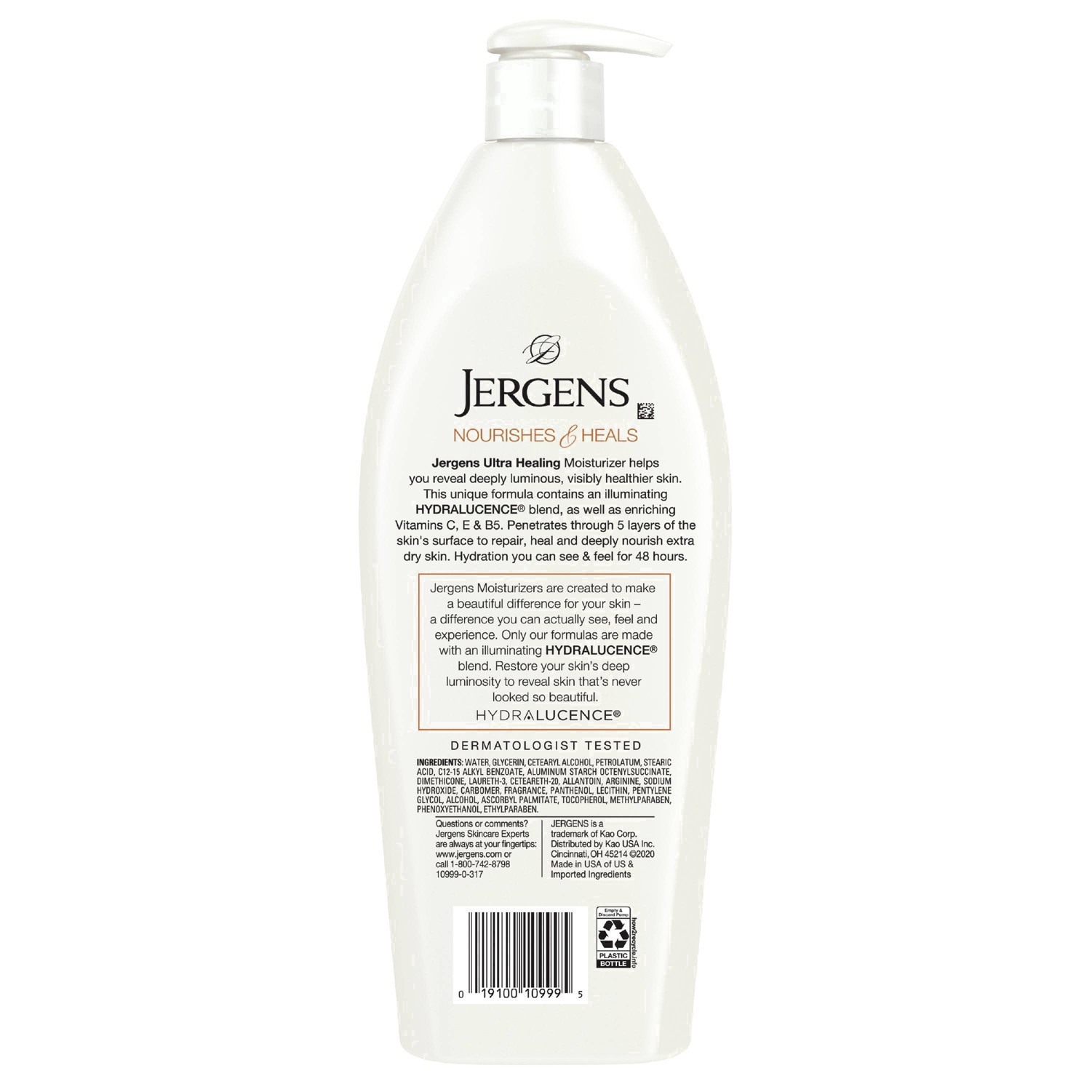 slide 67 of 67, Jergens Hand and Body Lotion, Dry Skin Moisturizer with Vitamins C,E, and B5, 21 fl oz