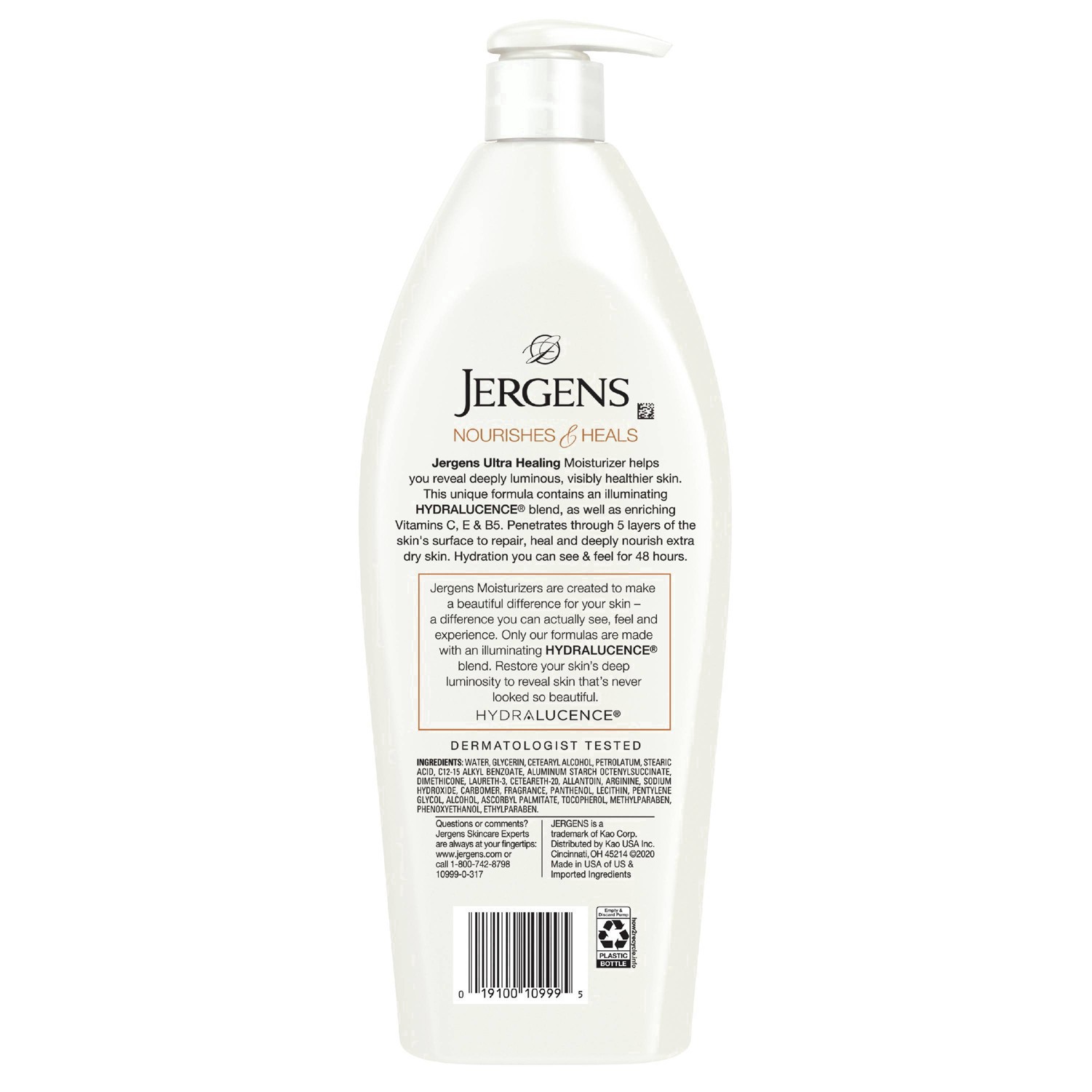 slide 29 of 67, Jergens Hand and Body Lotion, Dry Skin Moisturizer with Vitamins C,E, and B5, 21 fl oz