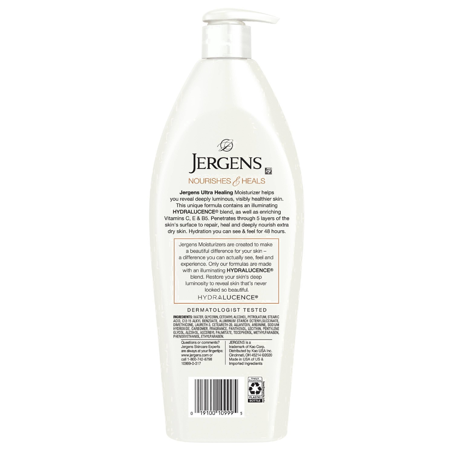 slide 5 of 67, Jergens Hand and Body Lotion, Dry Skin Moisturizer with Vitamins C,E, and B5, 21 fl oz