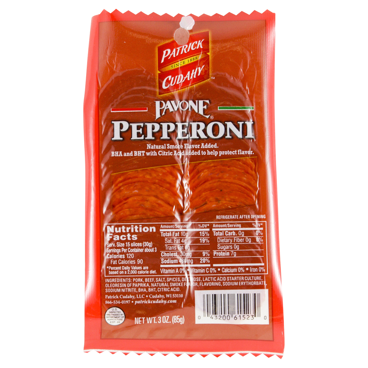 slide 1 of 1, Pavone Pepperoni Sliced, 3 oz