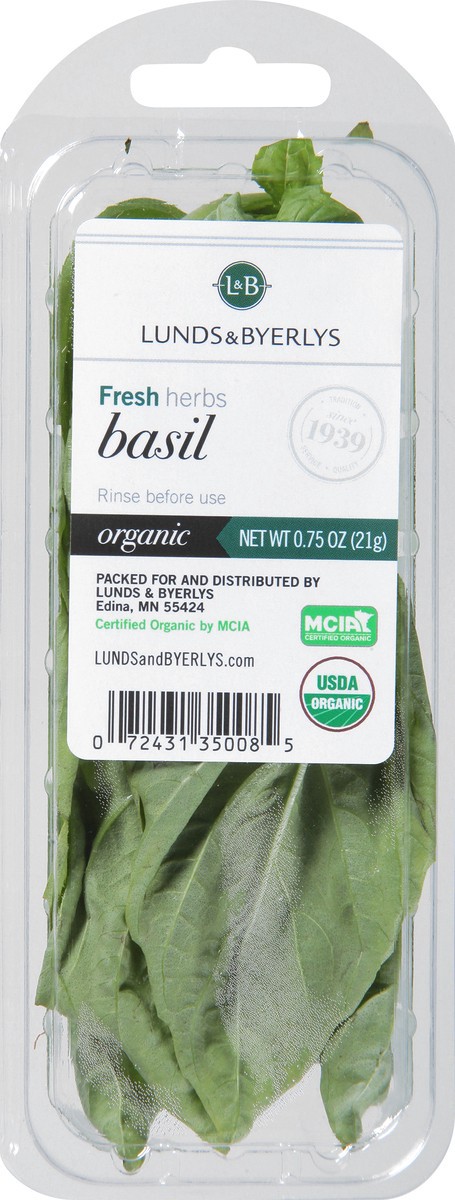 slide 2 of 9, L&B Lunds & Byerlys Organic Basil 0.75 oz, 0.75 oz