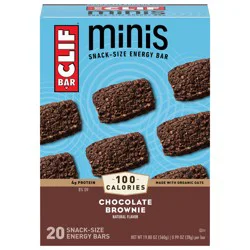 CLIF BAR Minis - Chocolate Brownie Flavor - Made with Organic Oats - 4g Protein - Non-GMO - Plant Based - Snack-Size Energy Bars - 0.99 oz. (20 Pack)