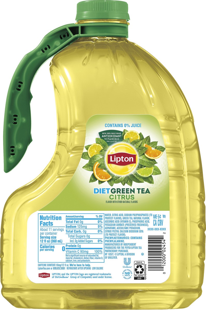 slide 3 of 3, Lipton Diet Citrus Green Tea 128 oz, 1 gal