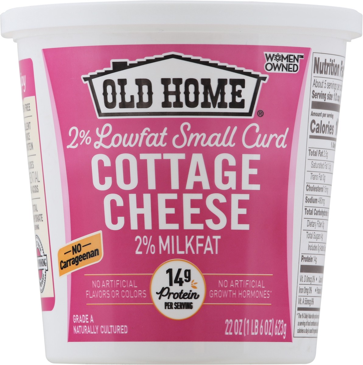 slide 8 of 9, Old Home 2% Low Fat Cottage Cheese, 22 oz