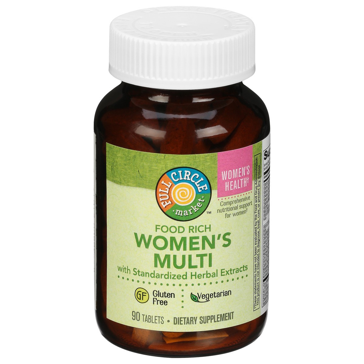 slide 1 of 10, Full Circle Market Women's Multivitamin With Standardized Herbal Extracts Vegetarian Tablets, 90 ct