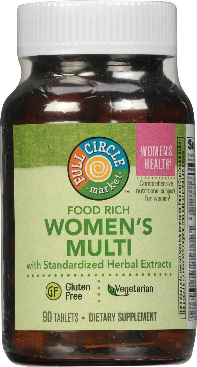 slide 7 of 10, Full Circle Market Women's Multivitamin With Standardized Herbal Extracts Vegetarian Tablets, 90 ct