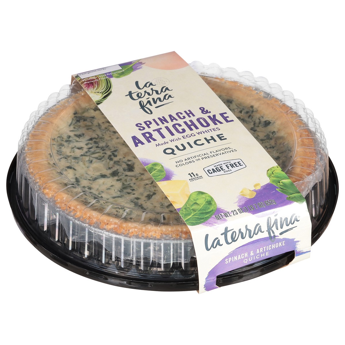 slide 1 of 7, La Terra Fina Quiches Spinach & Artichoke Quiche,
