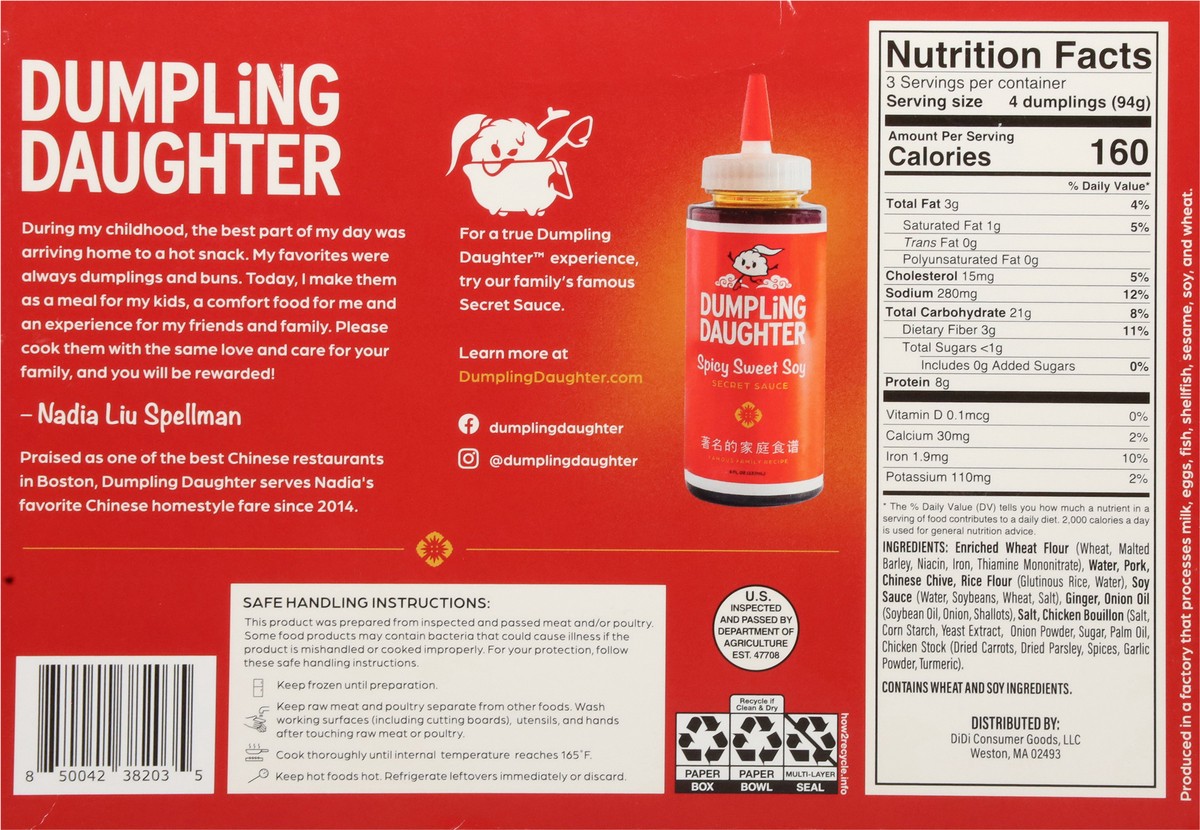 slide 5 of 14, Dumpling Daughter Pork & Chive Dumplings 9.50 oz, 9.5 oz