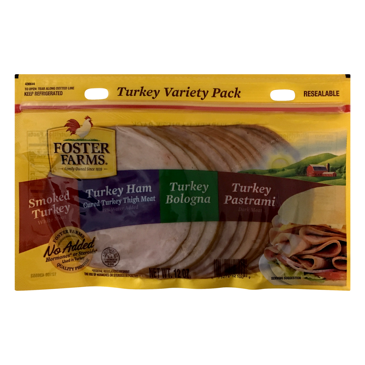 slide 1 of 1, Foster Farms Lunch Meat Turkey Variety Pack, 12 oz