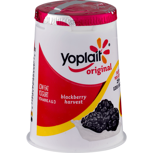 slide 2 of 9, Yoplait Original Blackberry Harvest Yogurt, 6 oz