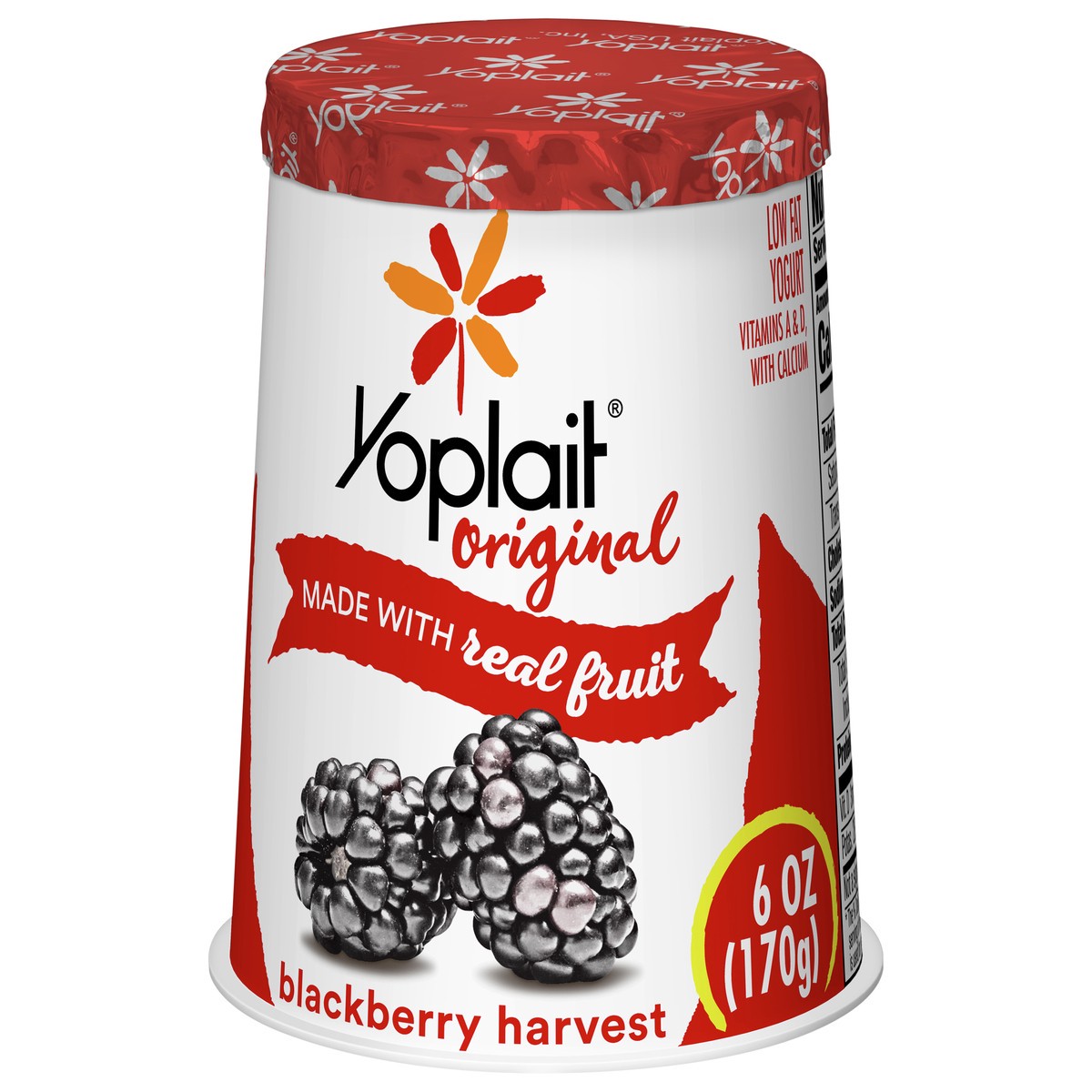 slide 4 of 9, Yoplait Original Blackberry Harvest Low Fat Yogurt, 6 oz Yogurt Cup, 6 oz