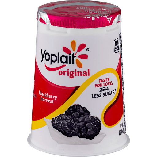 slide 3 of 9, Yoplait Original Blackberry Harvest Yogurt, 6 oz