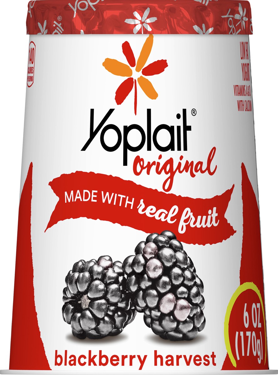 slide 5 of 9, Yoplait Original Blackberry Harvest Low Fat Yogurt, 6 oz Yogurt Cup, 6 oz