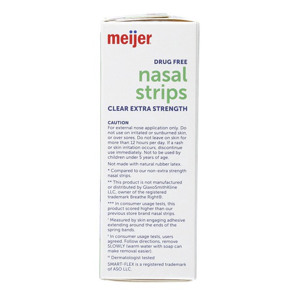 slide 12 of 13, Meijer Extra Clear Nasal Strips, 44 ct