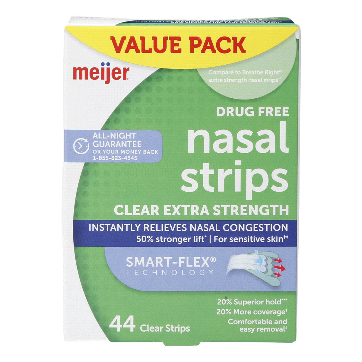 slide 1 of 13, Meijer Extra Clear Nasal Strips, 44 ct