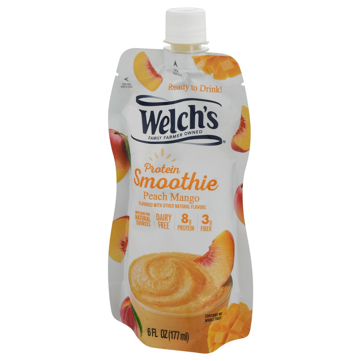 slide 8 of 9, Welch's Peach Mango Protein Smoothie 6 fl oz, 6 fl oz