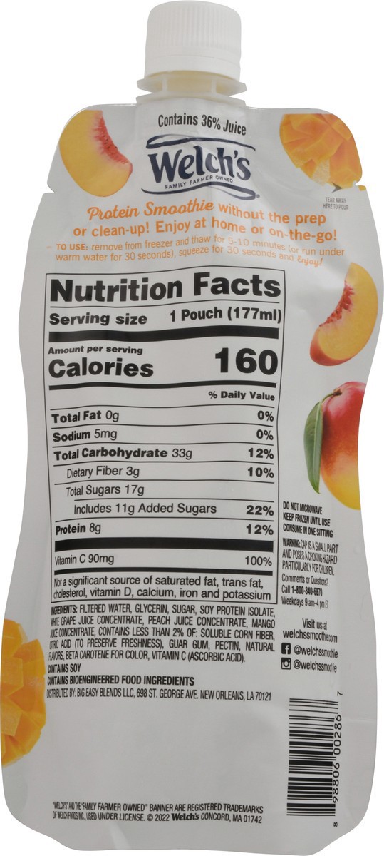 slide 2 of 9, Welch's Peach Mango Protein Smoothie 6 fl oz, 6 fl oz