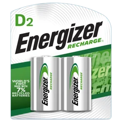 Energizer Recharge D Rechargeable Batteries 2-Pack