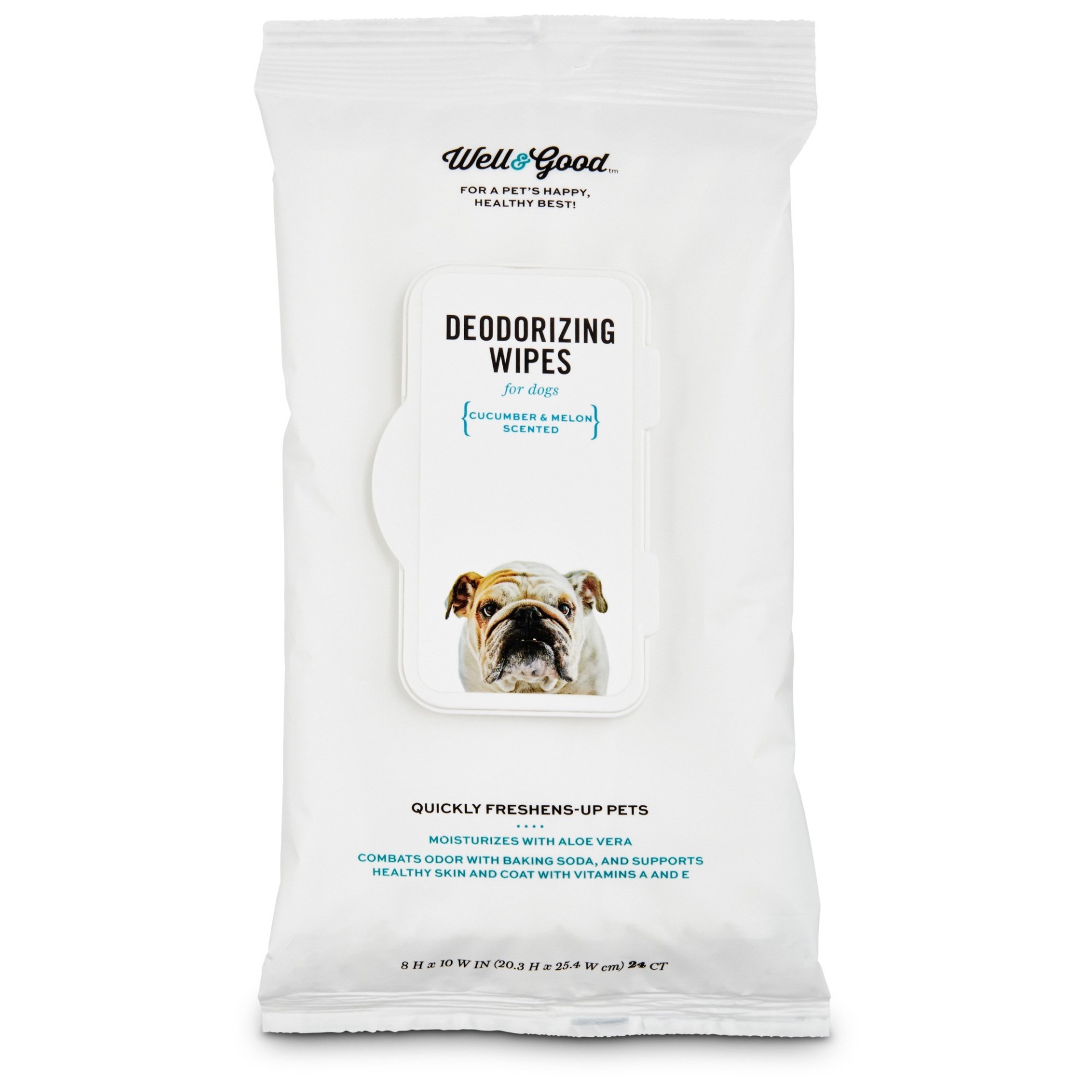 slide 1 of 1, Well & Good Cucumber Melon Deodorizing Dog Wipes, 24 ct