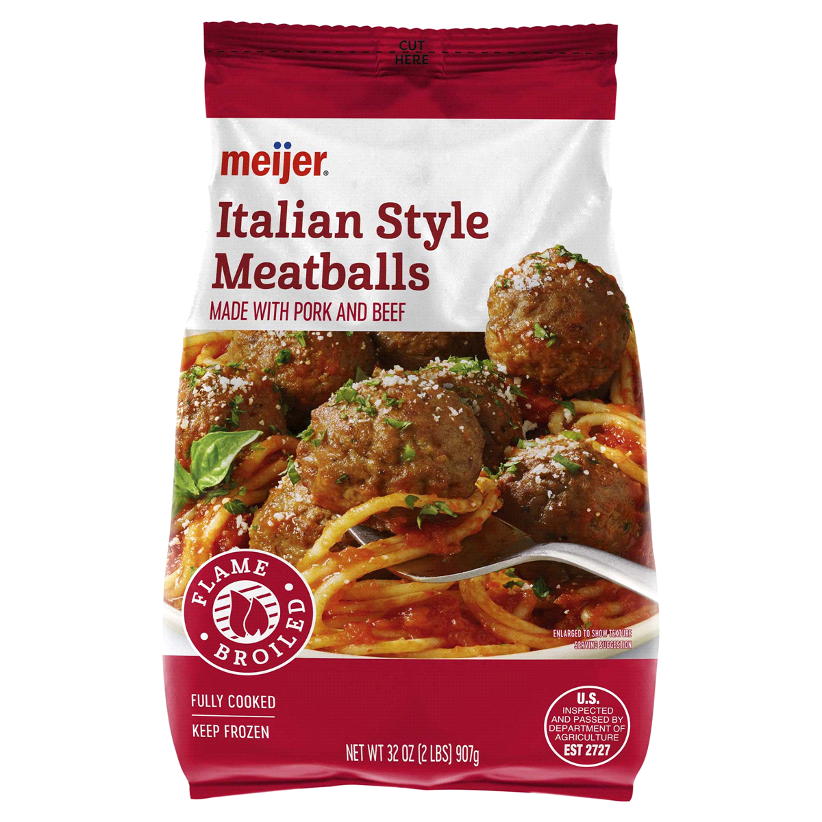 slide 1 of 13, Meijer Flame Broiled Italian Style Meatballs, 32 oz