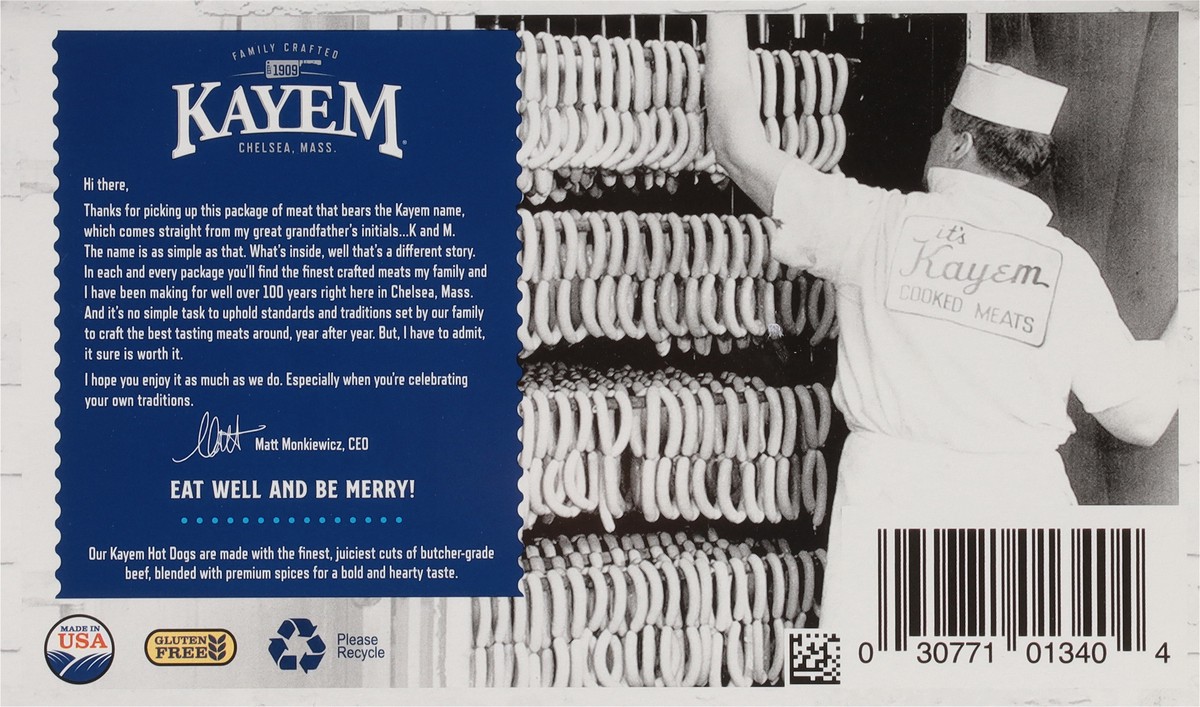 slide 6 of 13, Kayem Beef Hot Dogs 28 oz, 28 oz