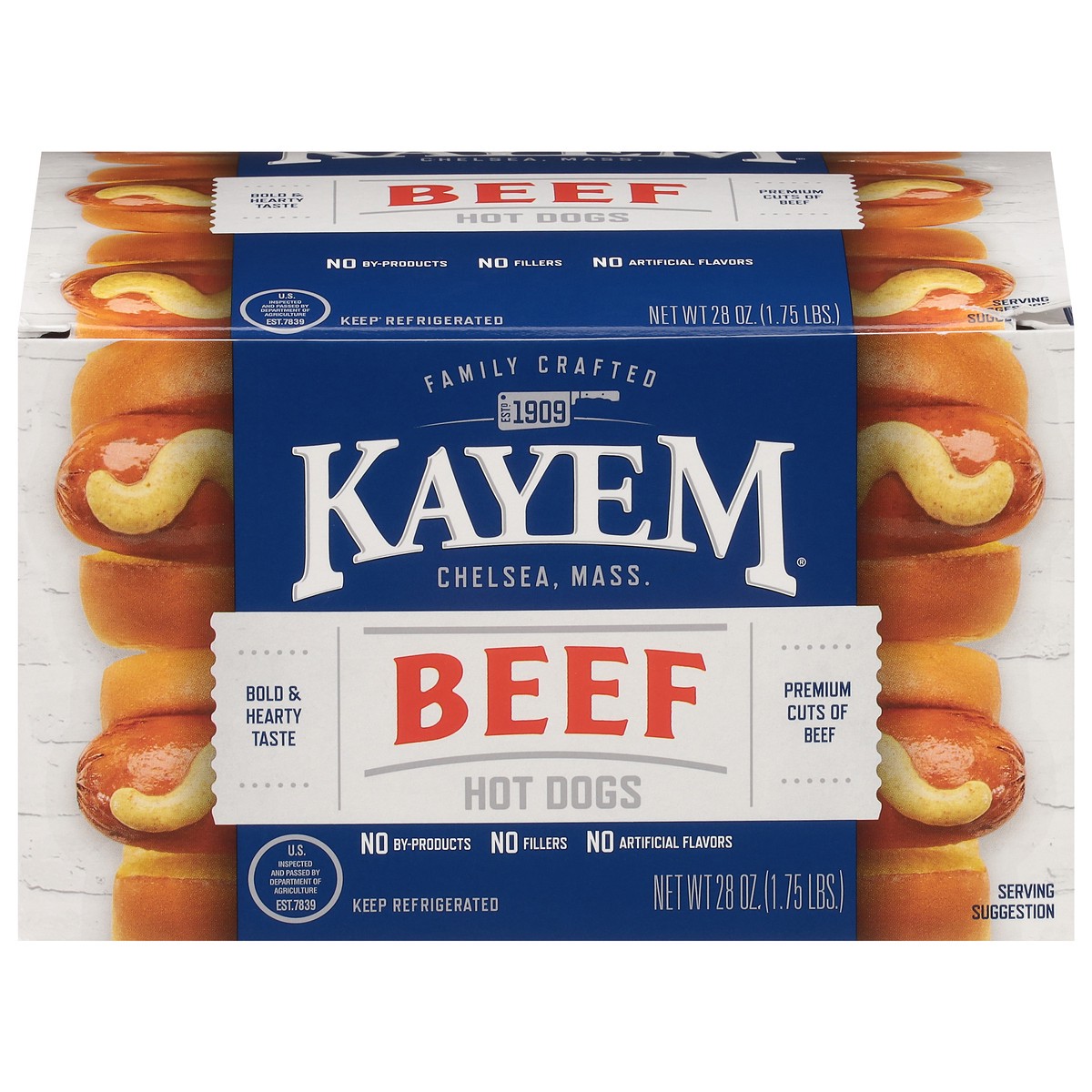 slide 10 of 13, Kayem Beef Hot Dogs 28 oz, 28 oz