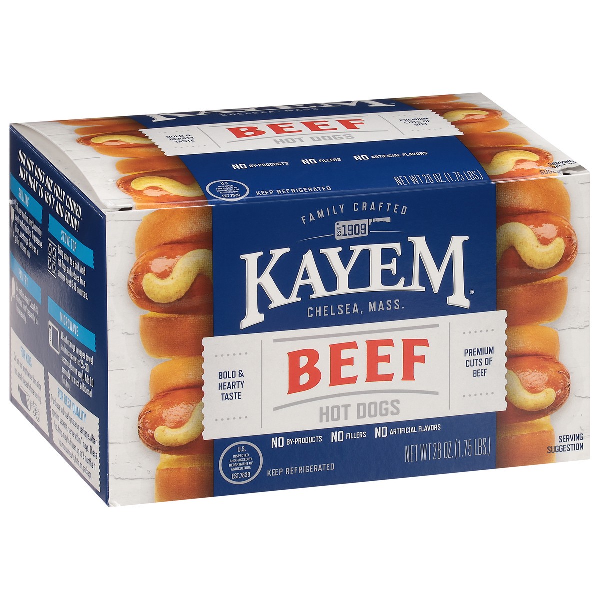 slide 12 of 13, Kayem Beef Hot Dogs 28 oz, 28 oz