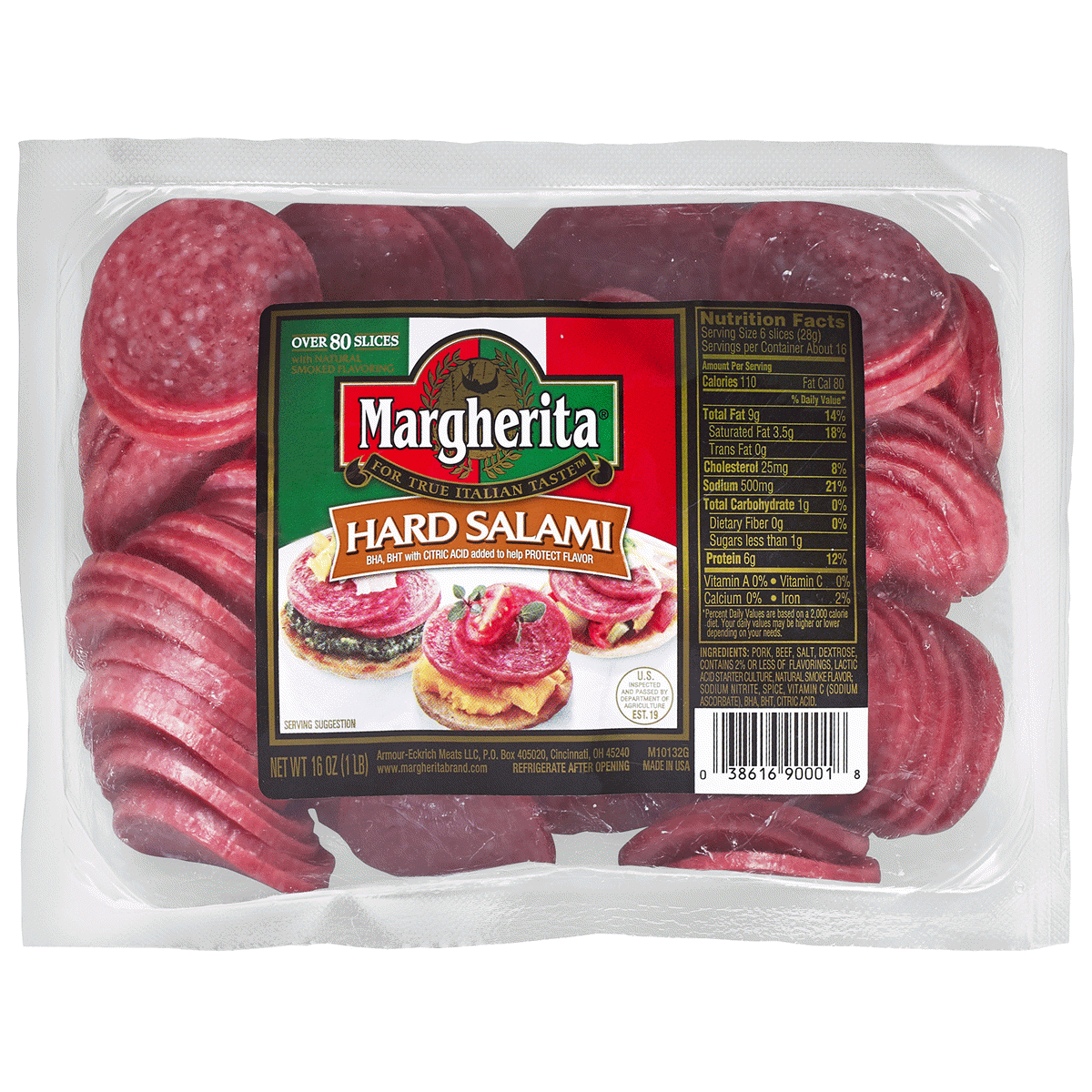 slide 1 of 1, Margherita Hard Salami Snack Size, 16 oz