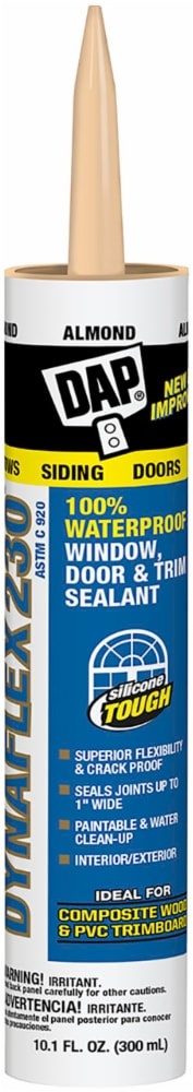 slide 1 of 1, DAP DYNAFLEX 230 100% Waterproof Window, Door & Trim Sealant - Almond, 10.1 oz