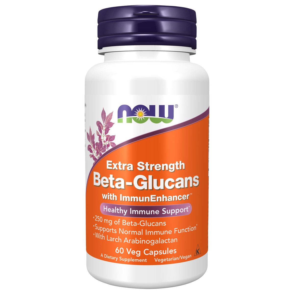 slide 1 of 4, NOW Beta-Glucans with ImmunEnhancer™, Extra Strength - 60 Veg Capsules, 60 ct