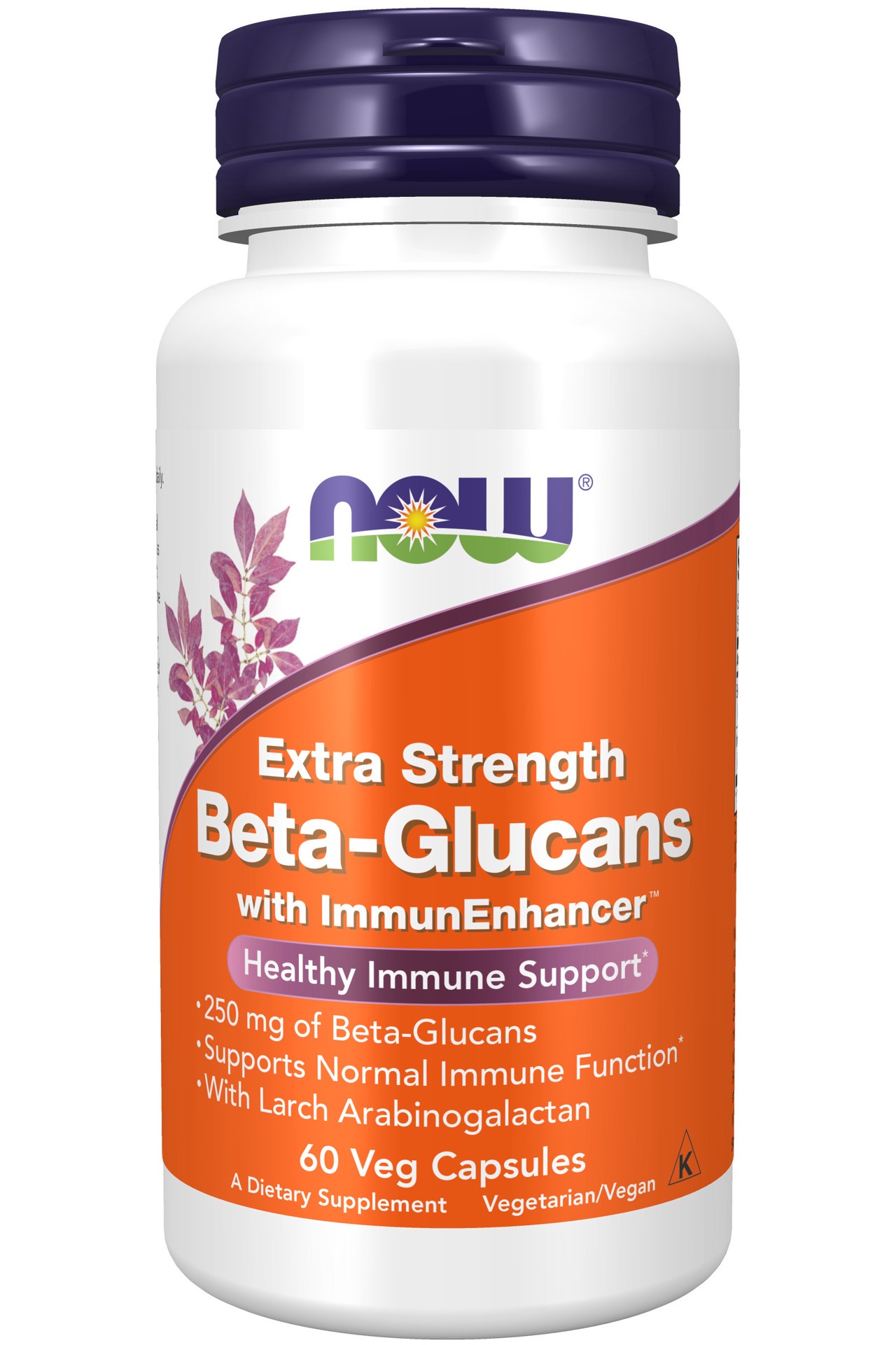 slide 1 of 4, NOW Beta-Glucans with ImmunEnhancer™, Extra Strength - 60 Veg Capsules, 60 ct