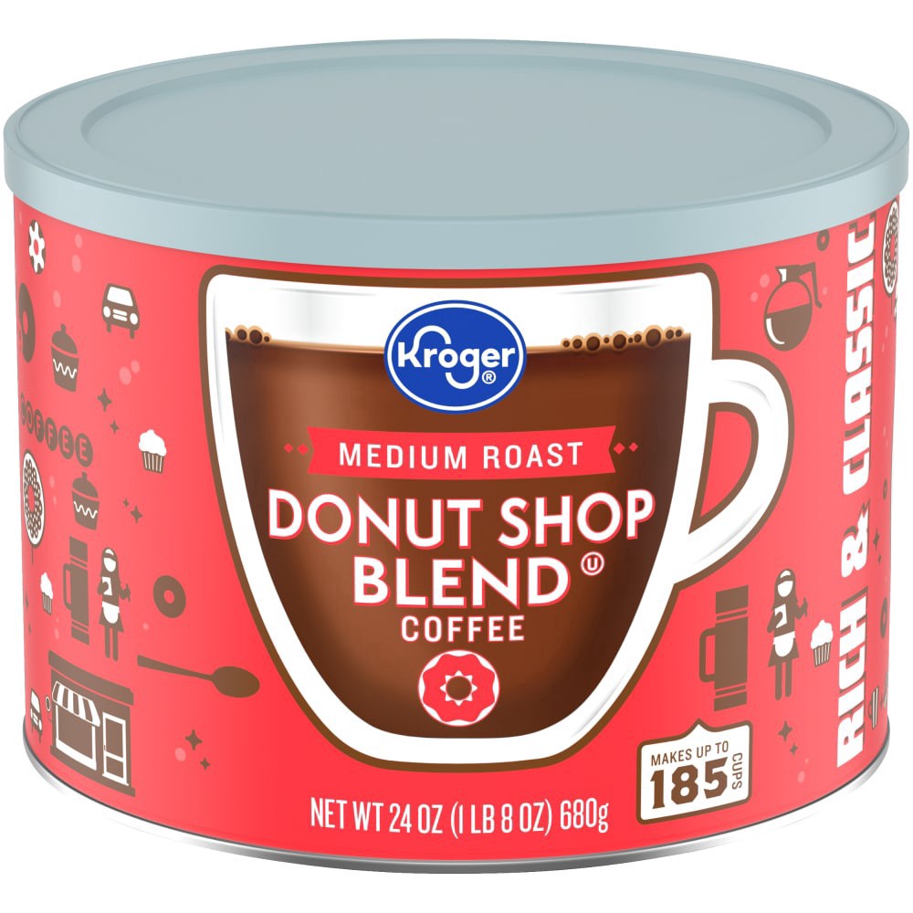slide 2 of 4, Kroger Donut Shop Medium Roast Ground Coffee - 24 oz, 24 oz