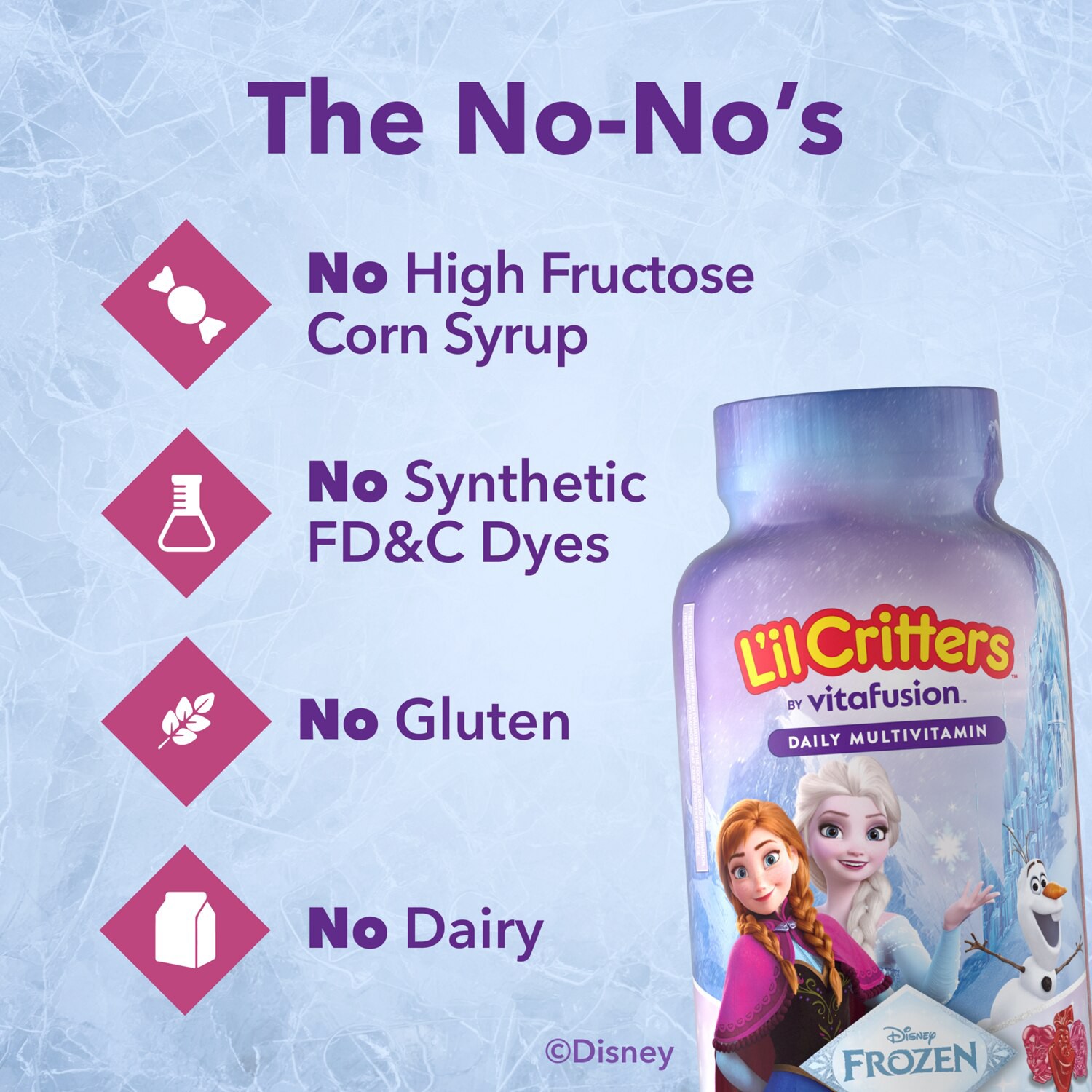 slide 3 of 7, L'il Critters Frozen Daily Kids Multivitamin Gummies Assorted Berry Flavors for Ages 2+ Toddlers and Kids, Disney Multivitamin Gummies with 11 Essential Nutrients, 95-190 Day Supply, 190 Gummies, 190 ct