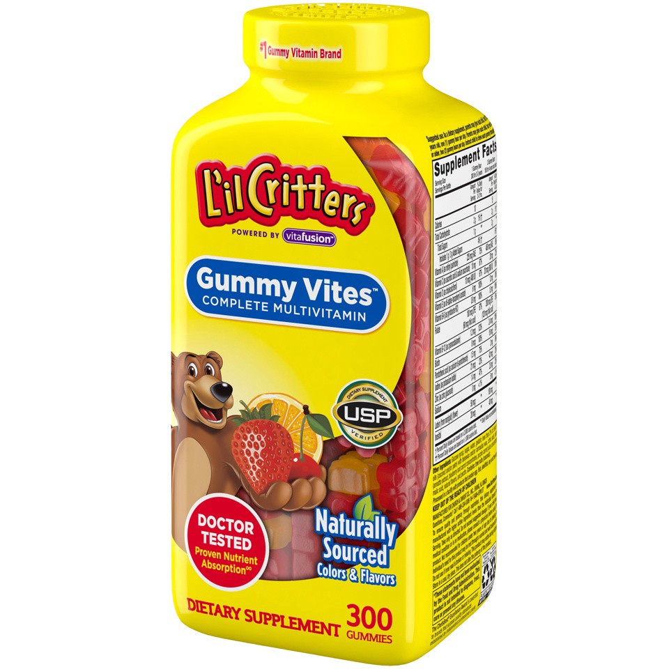 slide 4 of 4, L’il Critters L'il Critters Gummy Vites, 300 Gummy Bears, 