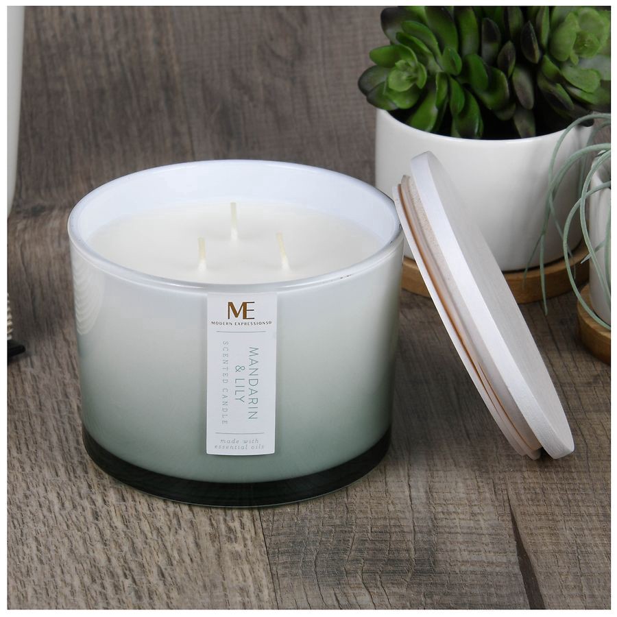 slide 5 of 5, Modern Expressions Scented Candle Mandarin & Lily, 13 oz