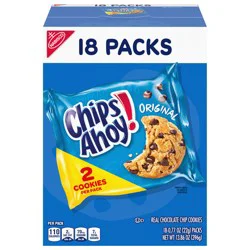 CHIPS AHOY! Original Chocolate Chip Cookies, 18 Snack Packs (2 cookies per pack)
