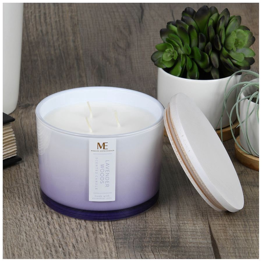 slide 4 of 4, Modern Expressions Scented Candle Lavender Woods, 13 oz
