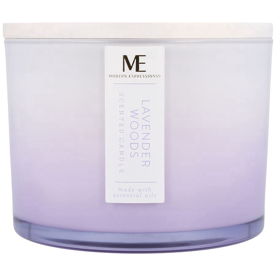 slide 1 of 4, Modern Expressions Scented Candle Lavender Woods, 13 oz