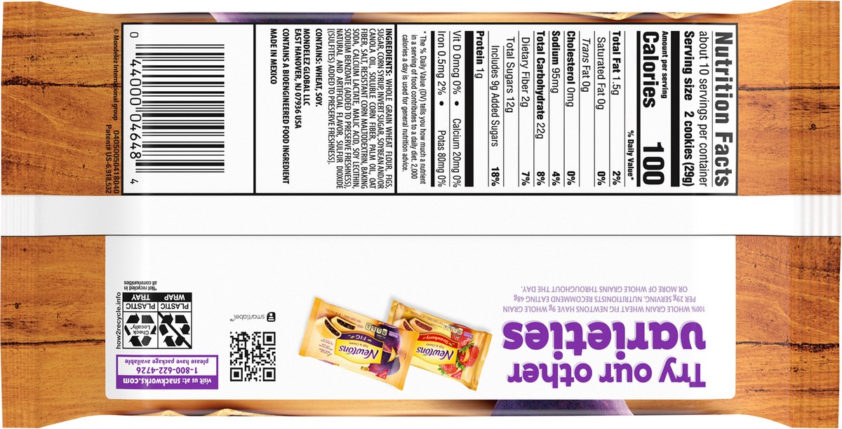 slide 3 of 9, Newtons 100% Whole Grain Wheat Soft & Fruit Chewy Fig Cookies, (Fig Bars), 10 oz Pack, 10 oz