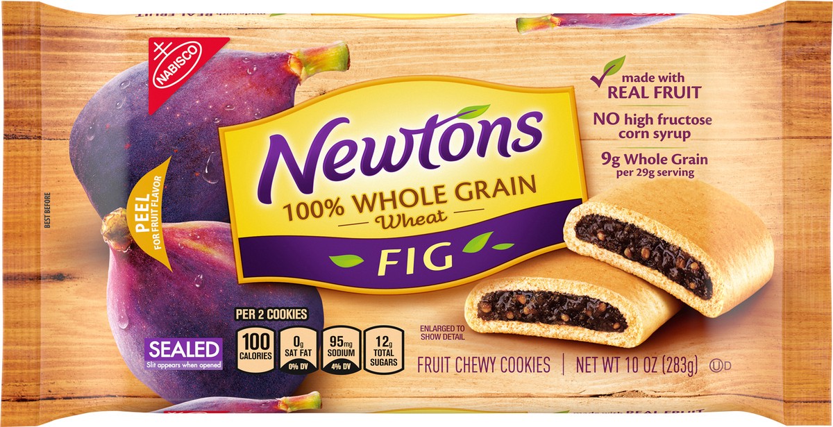 slide 9 of 9, Newtons 100% Whole Grain Wheat Soft & Fruit Chewy Fig Cookies, (Fig Bars), 10 oz Pack, 10 oz