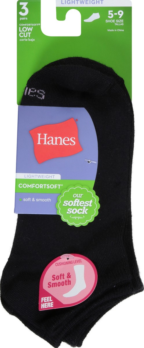 slide 6 of 9, Hanes 5-9 Shoe Size Softest Lightweight Low Cut Socks 3 ea, 3 ct