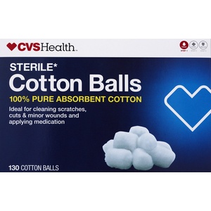 slide 1 of 1, CVS Health Sterile Cotton Balls, 130 ct