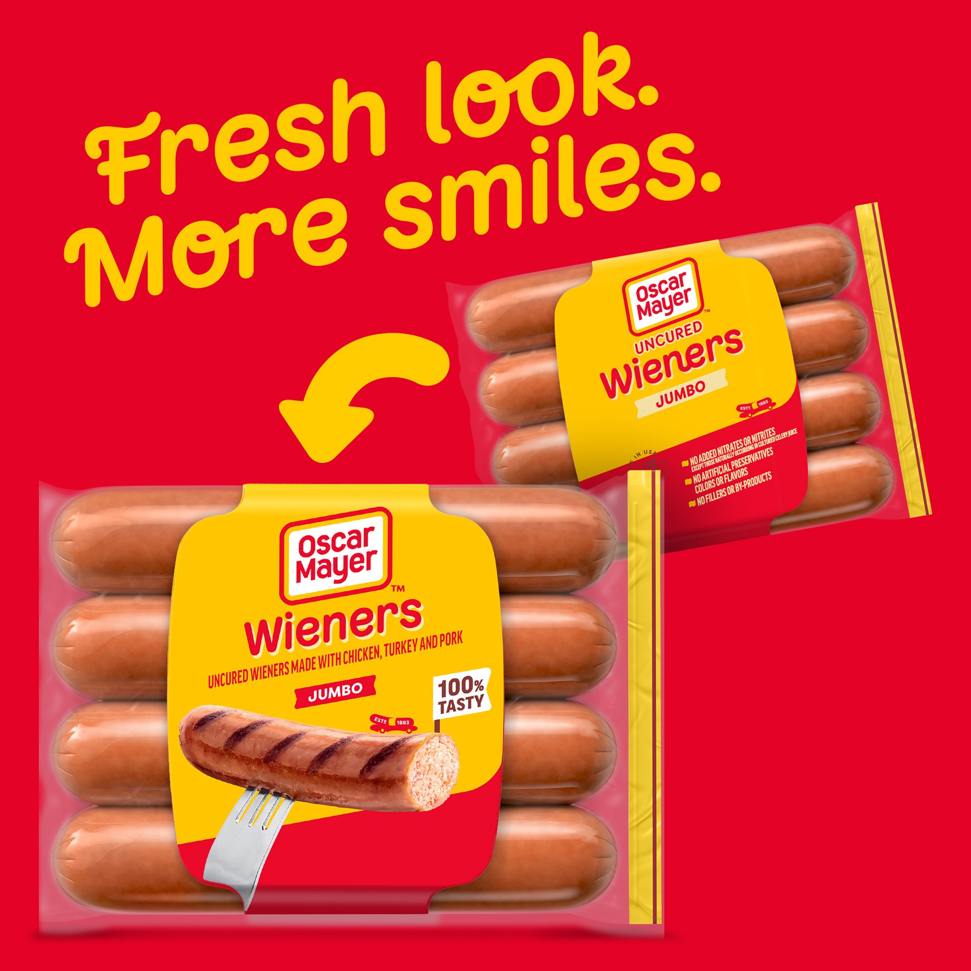slide 3 of 5, Oscar Mayer Jumbo Wieners Hot Dogs, 8 ct Pack, 8 ct